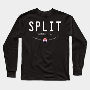 Split Croatia Flag Long Sleeve T-Shirt